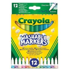   Crayola: Lemosható, 12 db-os vékonyhegyű filctoll készlet